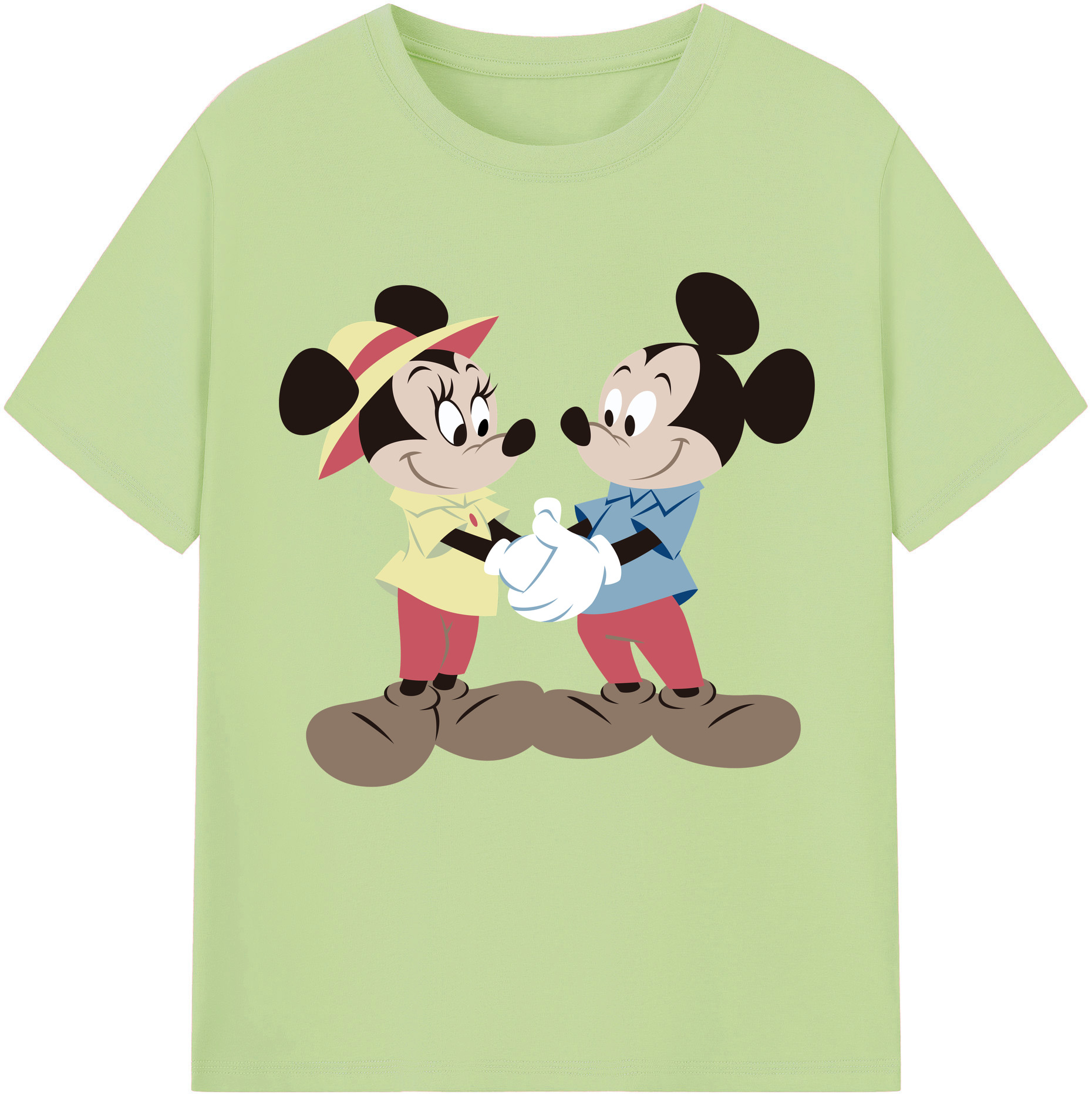 （画像用） ミッキーマウス Mickey Mouse 綿100％半袖Tシャツ（フロントプリント）